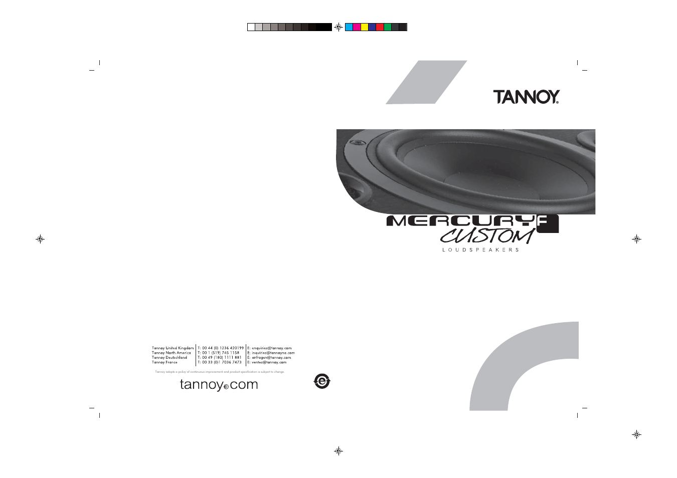 Tannoy Mercury F Custom User Manual | Page 9 / 9