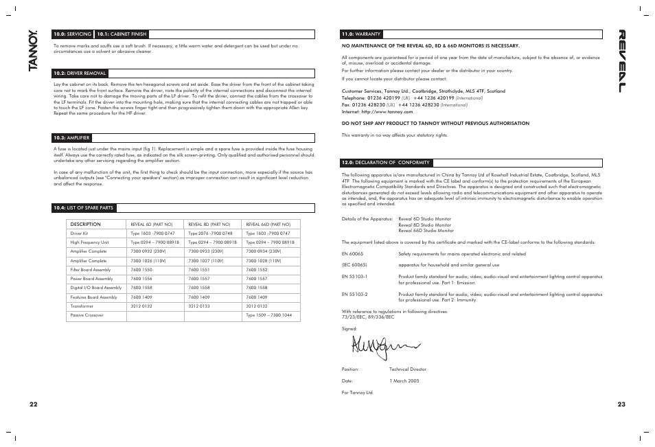 Tannoy 66D User Manual | Page 12 / 12