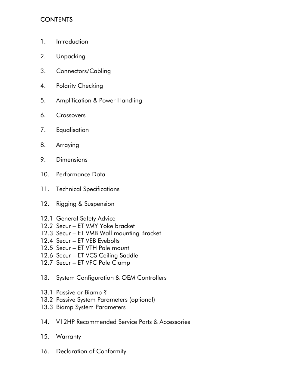 Tannoy V12 HP User Manual | Page 3 / 19