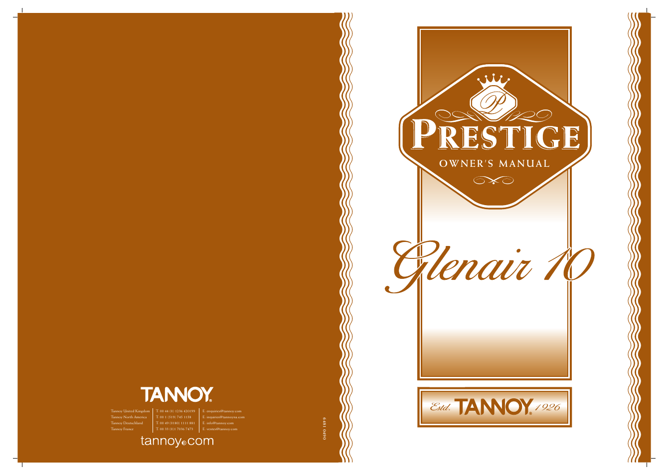 Tannoy GLENAIR 10 User Manual | 6 pages