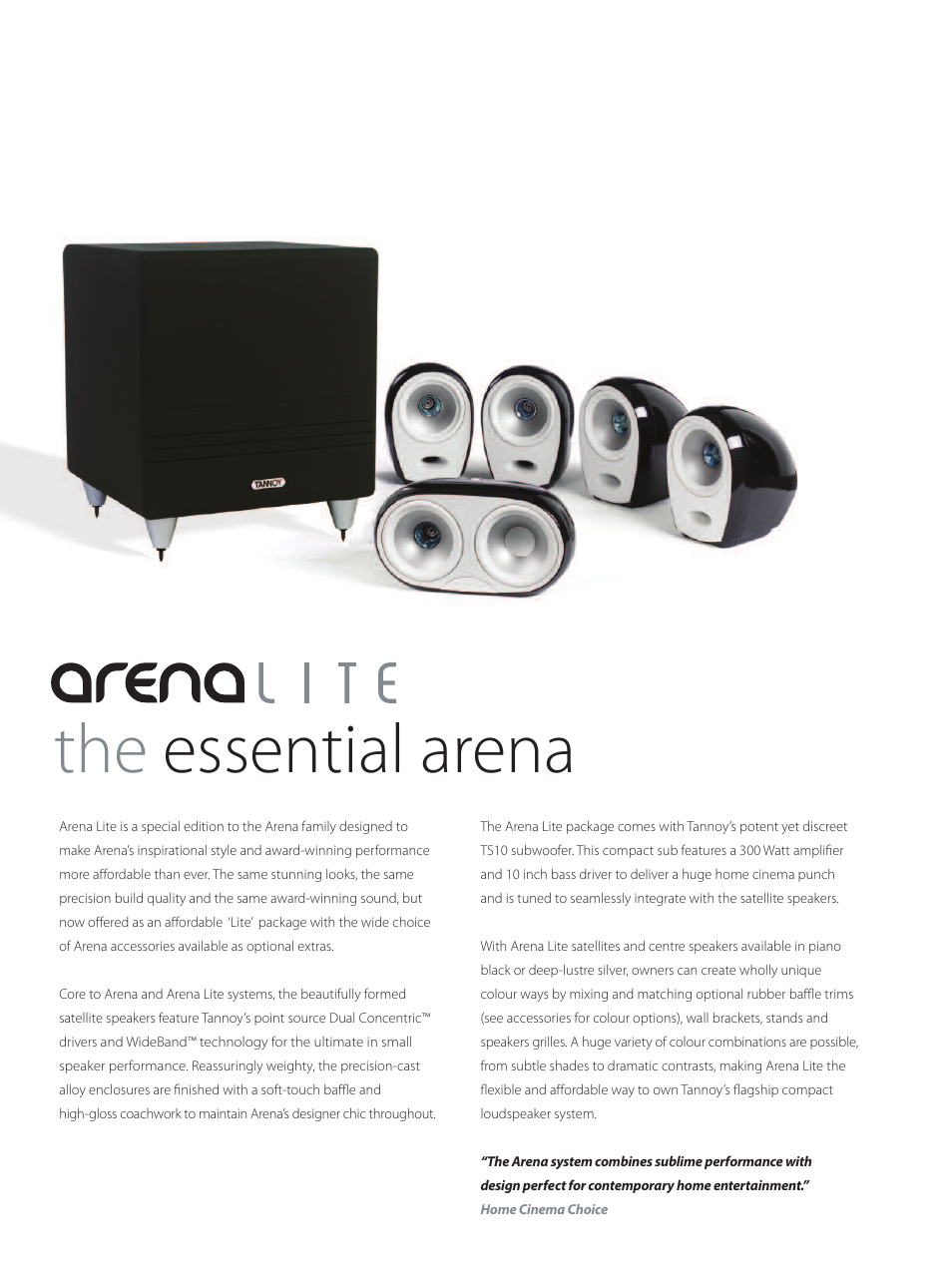 The essential arena | Tannoy Arena Lite User Manual | Page 2 / 4