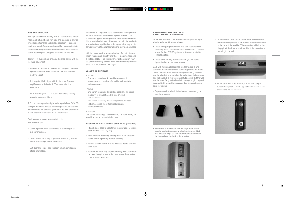 Tannoy Speaker System HITS200 User Manual | Page 3 / 6