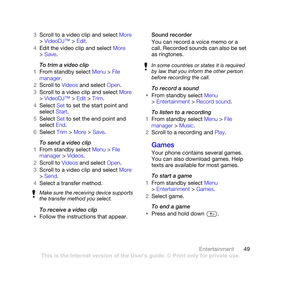 Games | Tannoy K770I User Manual | Page 51 / 84