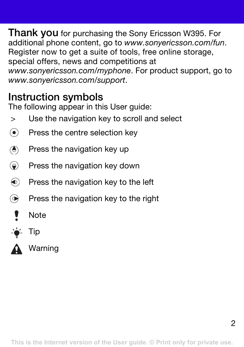 Instruction symbols | Tannoy W395 User Manual | Page 2 / 42