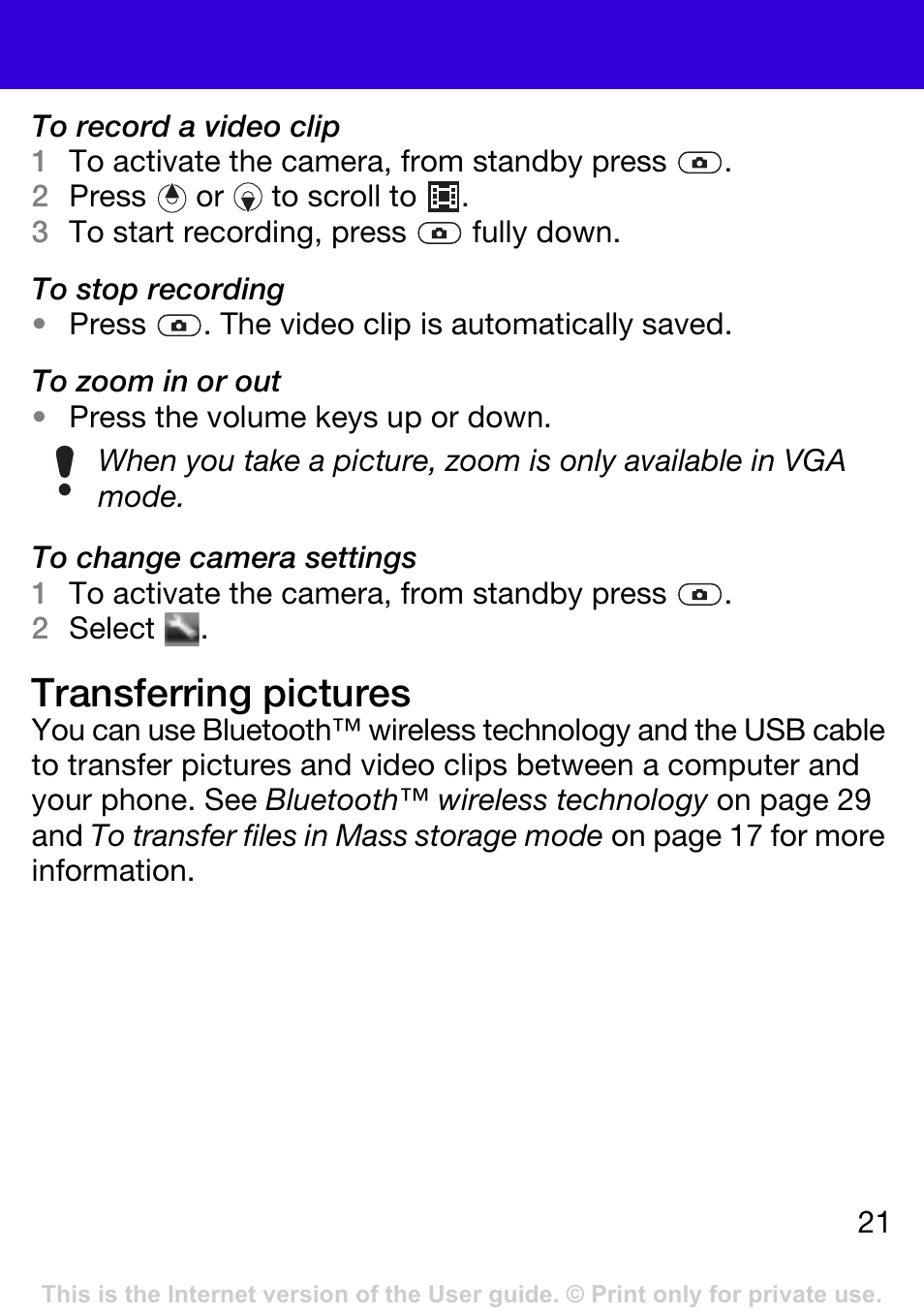 Transferring pictures | Tannoy W395 User Manual | Page 21 / 42