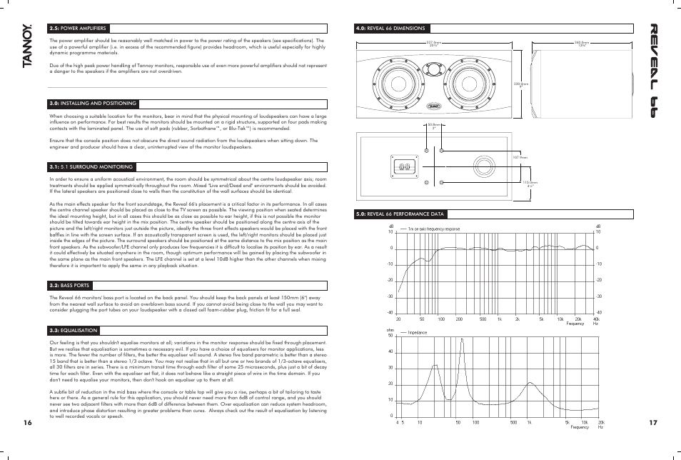 Tannoy PASSIVE STUDIO MONITORS 6 User Manual | Page 9 / 10