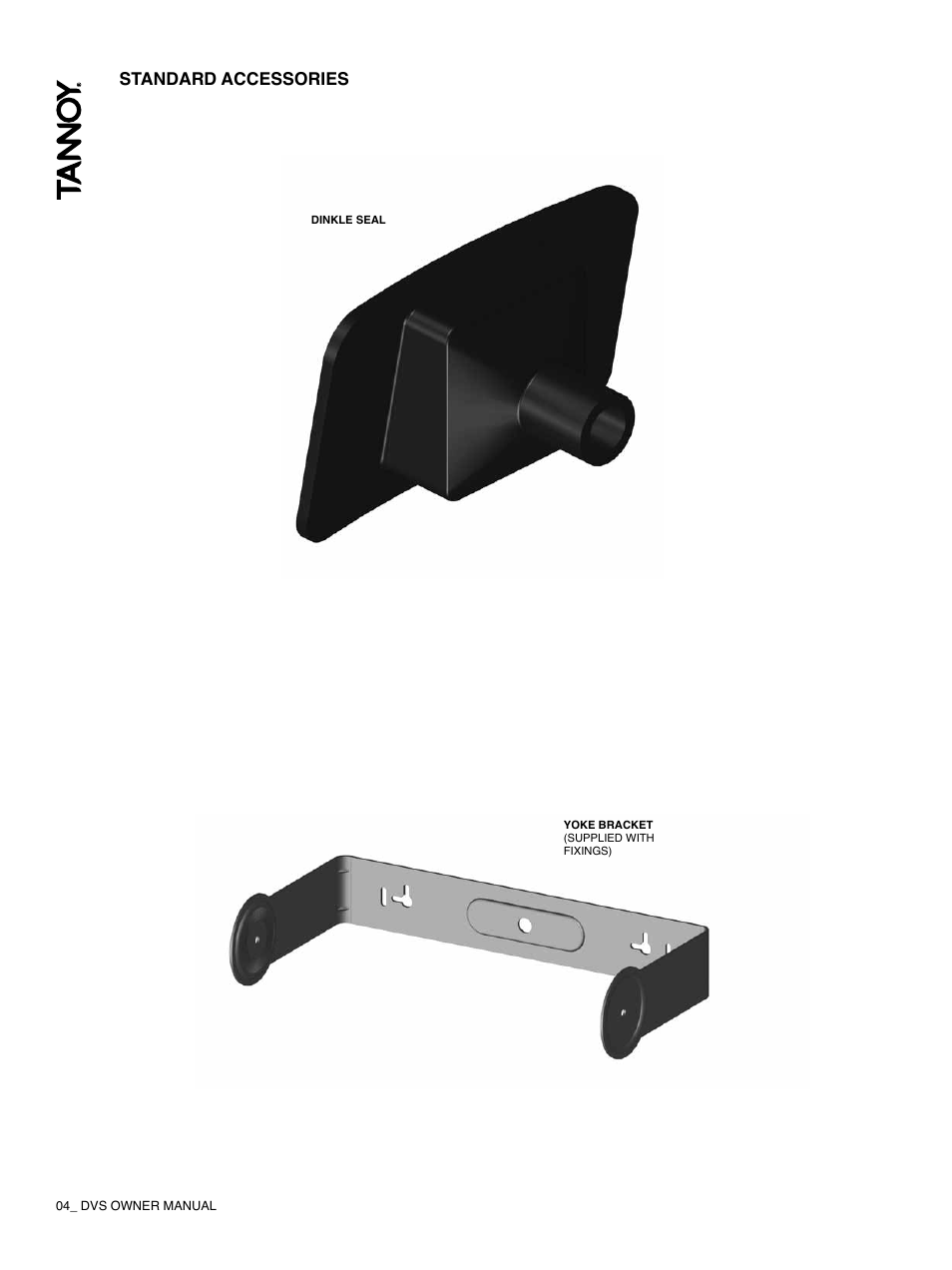 Standard accessories | Tannoy DVS Series User Manual | Page 4 / 12