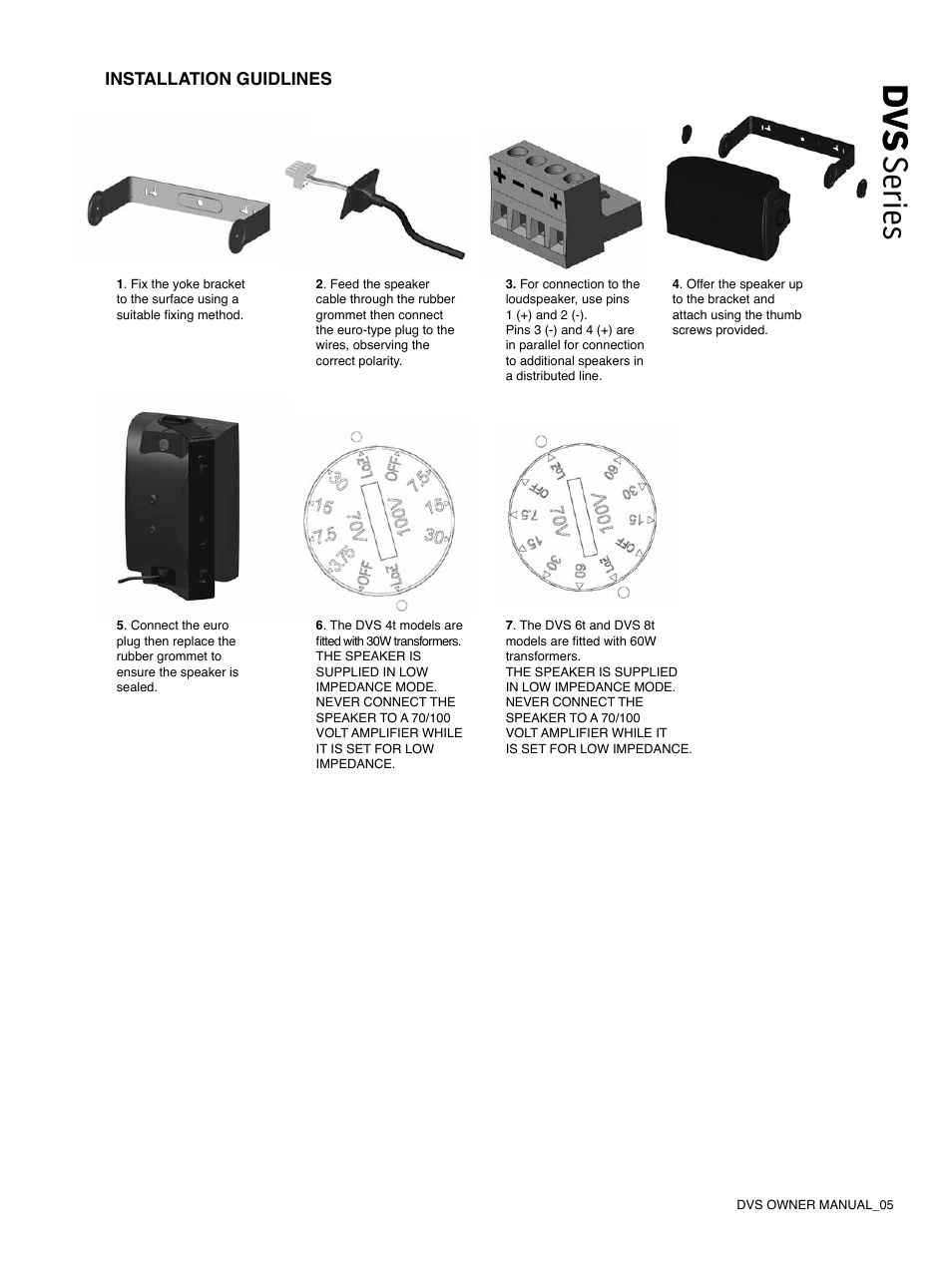 Series, Installation guidlines | Tannoy DVS Series User Manual | Page 5 / 12