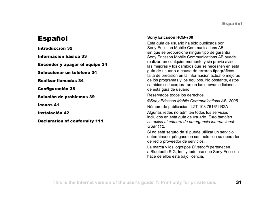 Español | Tannoy HCB-700 User Manual | Page 31 / 111