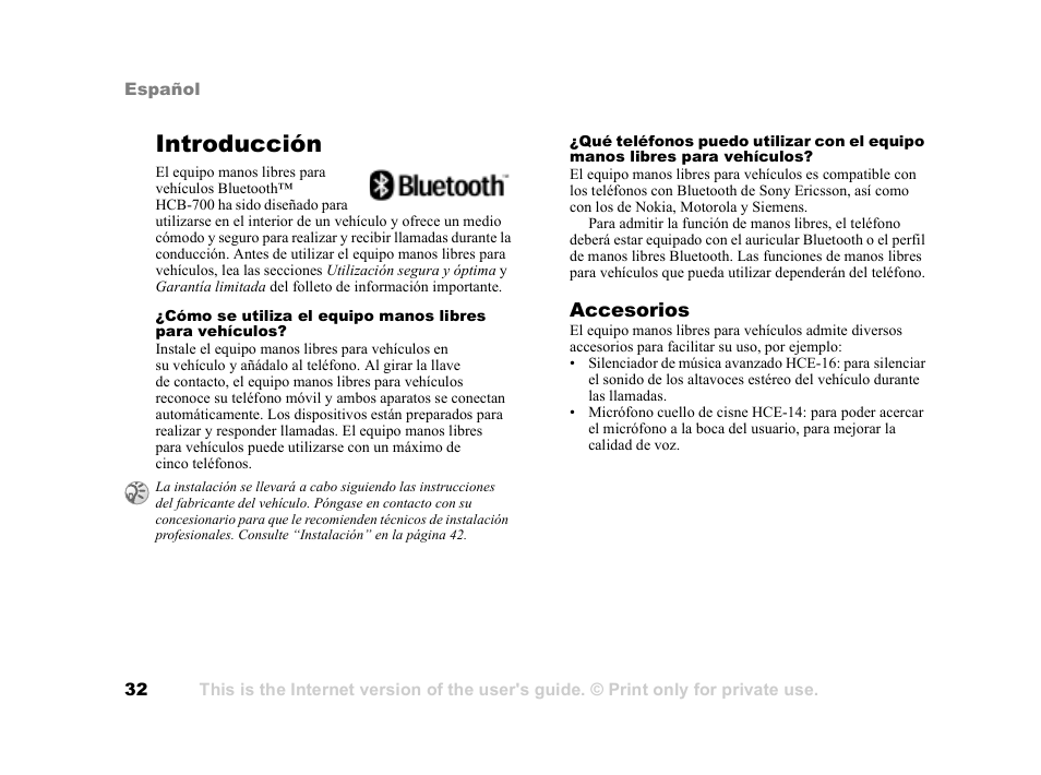 Introducción, Introducción 32, Accesorios | Tannoy HCB-700 User Manual | Page 32 / 111