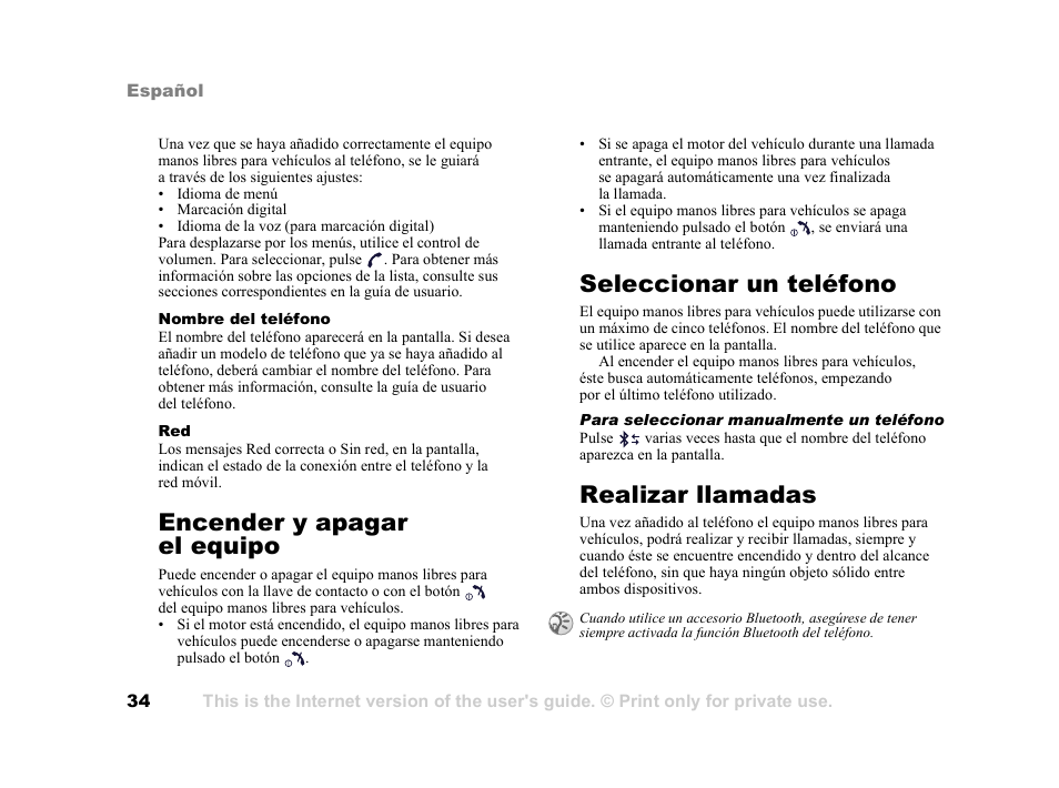 Encender y apagar el equipo, Seleccionar un teléfono, Realizar llamadas | Tannoy HCB-700 User Manual | Page 34 / 111