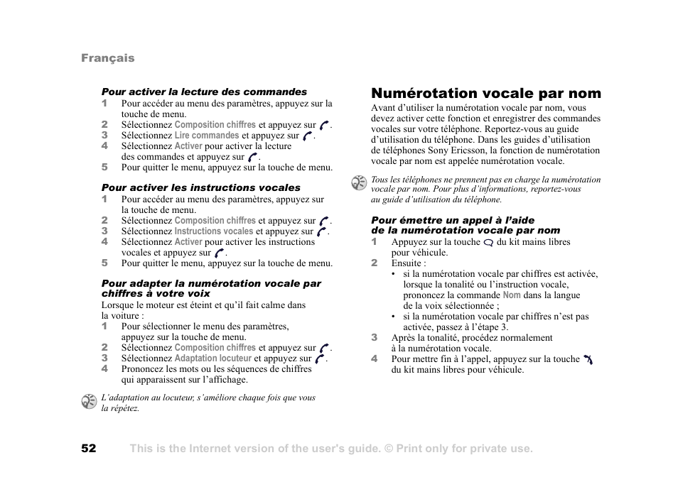 Numérotation vocale par nom | Tannoy HCB-700 User Manual | Page 52 / 111