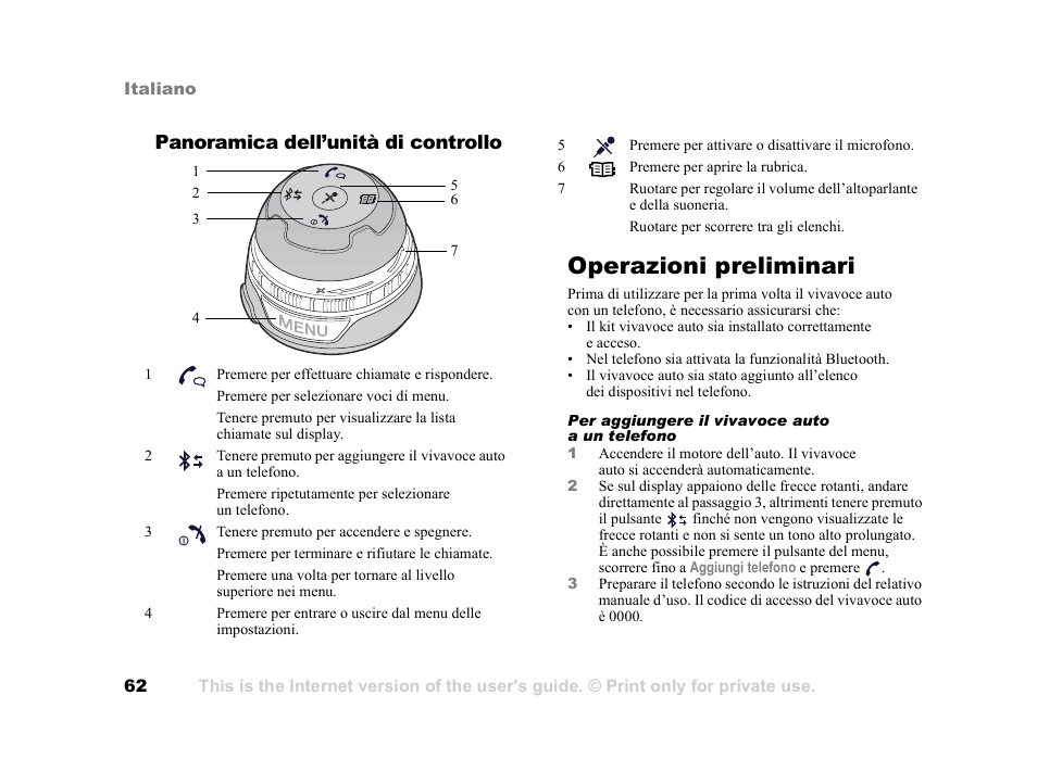 Operazioni preliminari, Operazioni preliminari 62, Panoramica dell’unità di controllo | Tannoy HCB-700 User Manual | Page 62 / 111