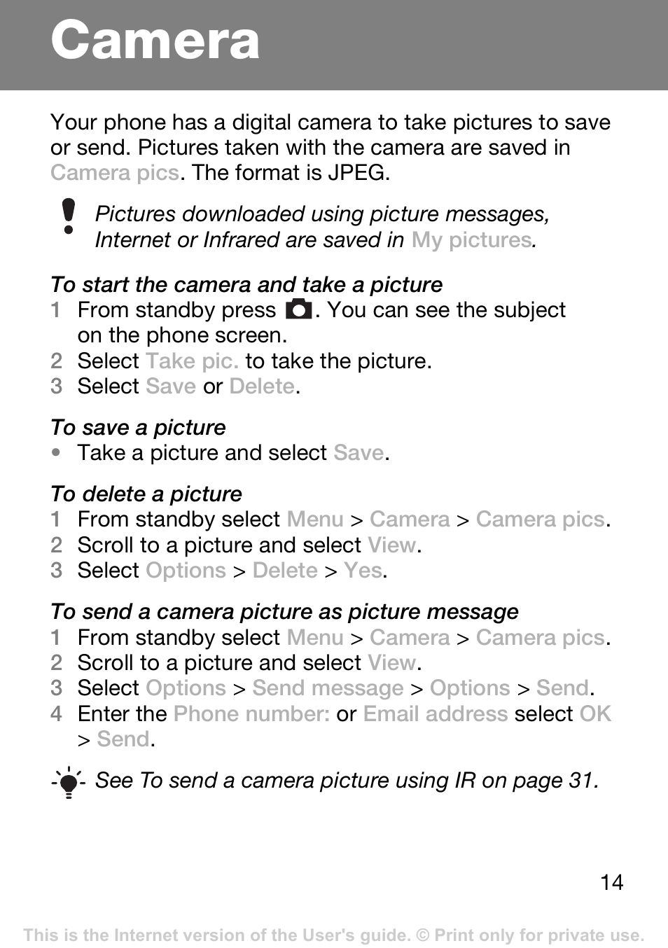 Camera | Tannoy T250I User Manual | Page 14 / 42