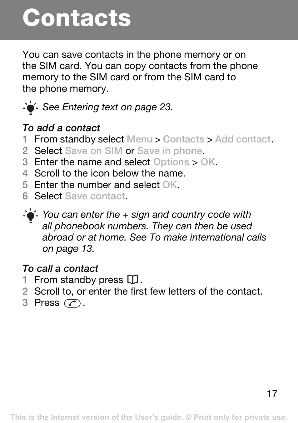 Contacts | Tannoy T250I User Manual | Page 17 / 42