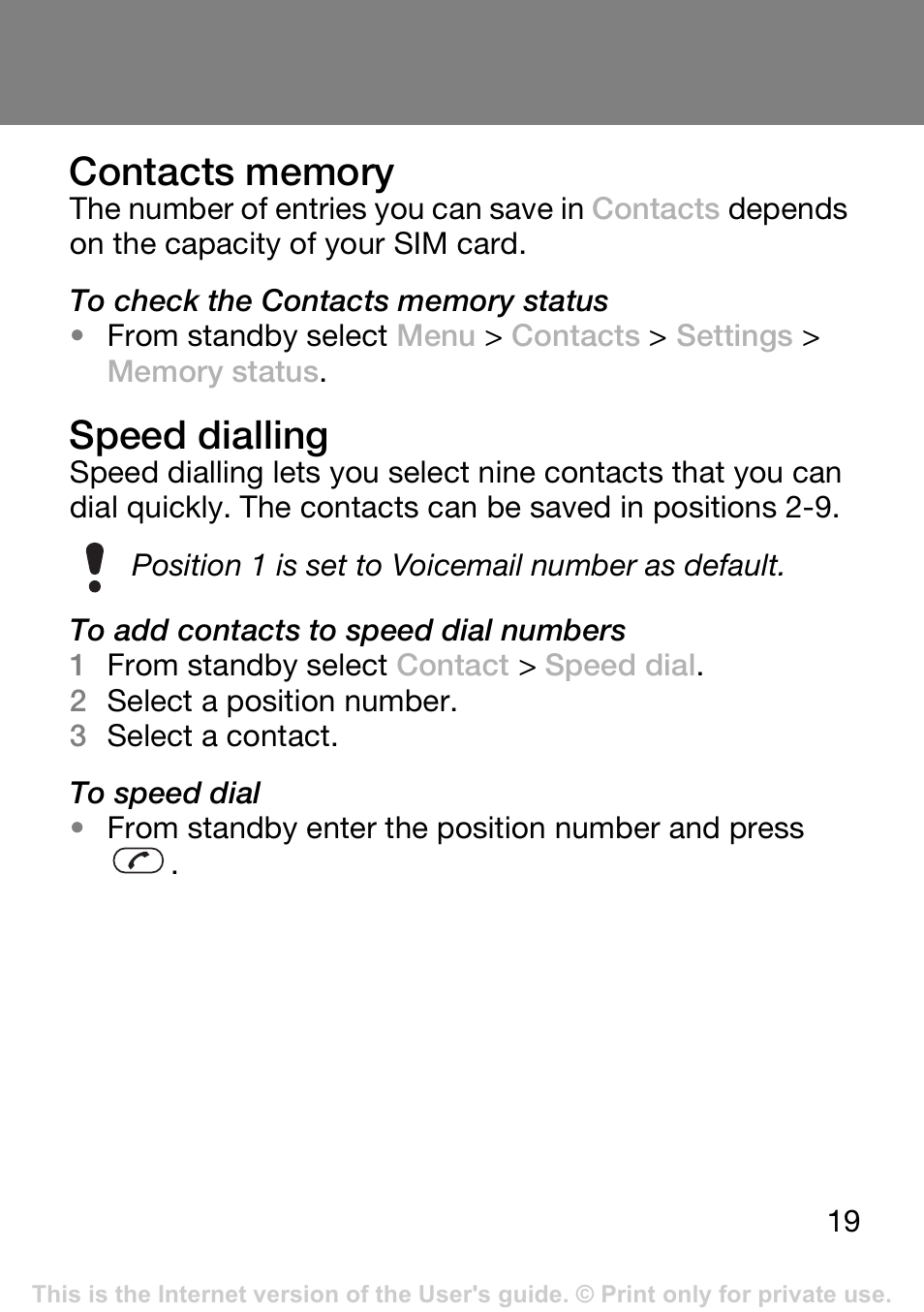 Speed dialling | Tannoy T250I User Manual | Page 19 / 42