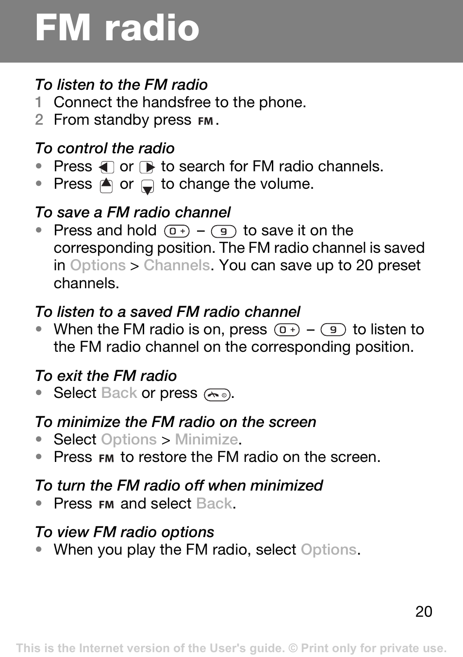 Fm radio | Tannoy T250I User Manual | Page 20 / 42