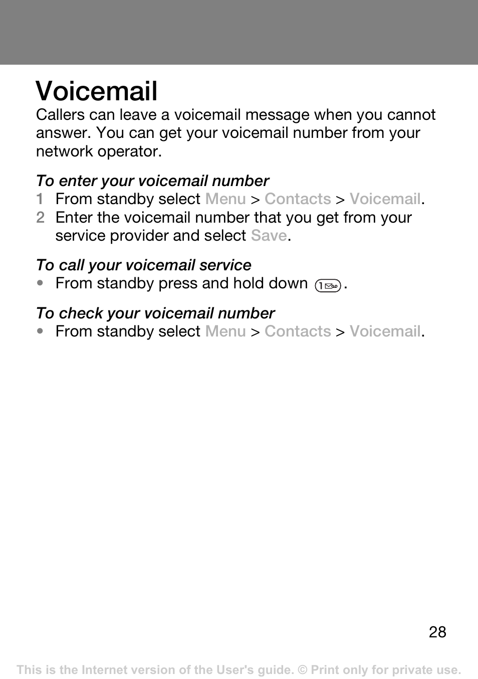 Voicemail | Tannoy T250I User Manual | Page 28 / 42