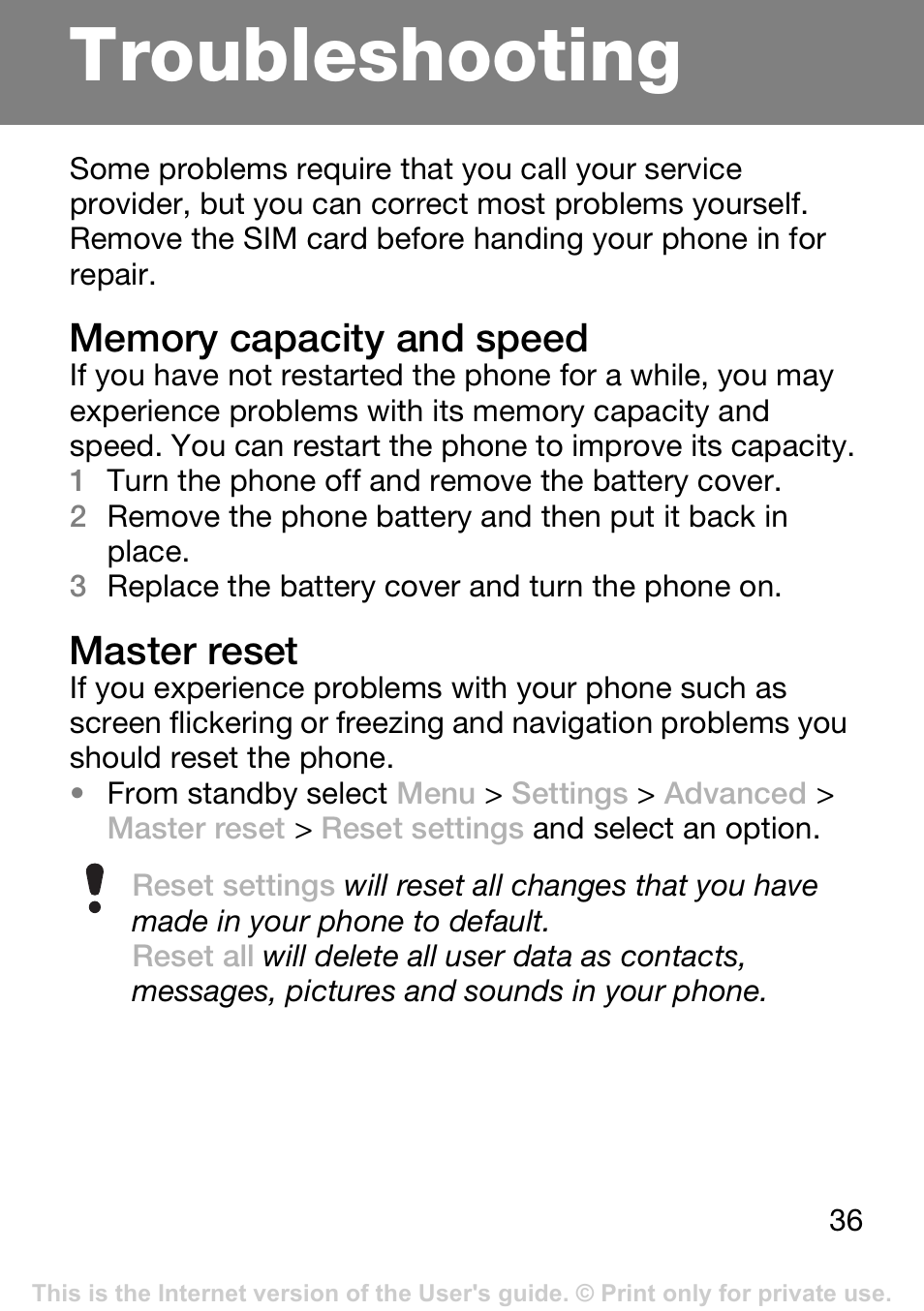 Troubleshooting, Troubleshooting on, Master reset | Tannoy T250I User Manual | Page 36 / 42