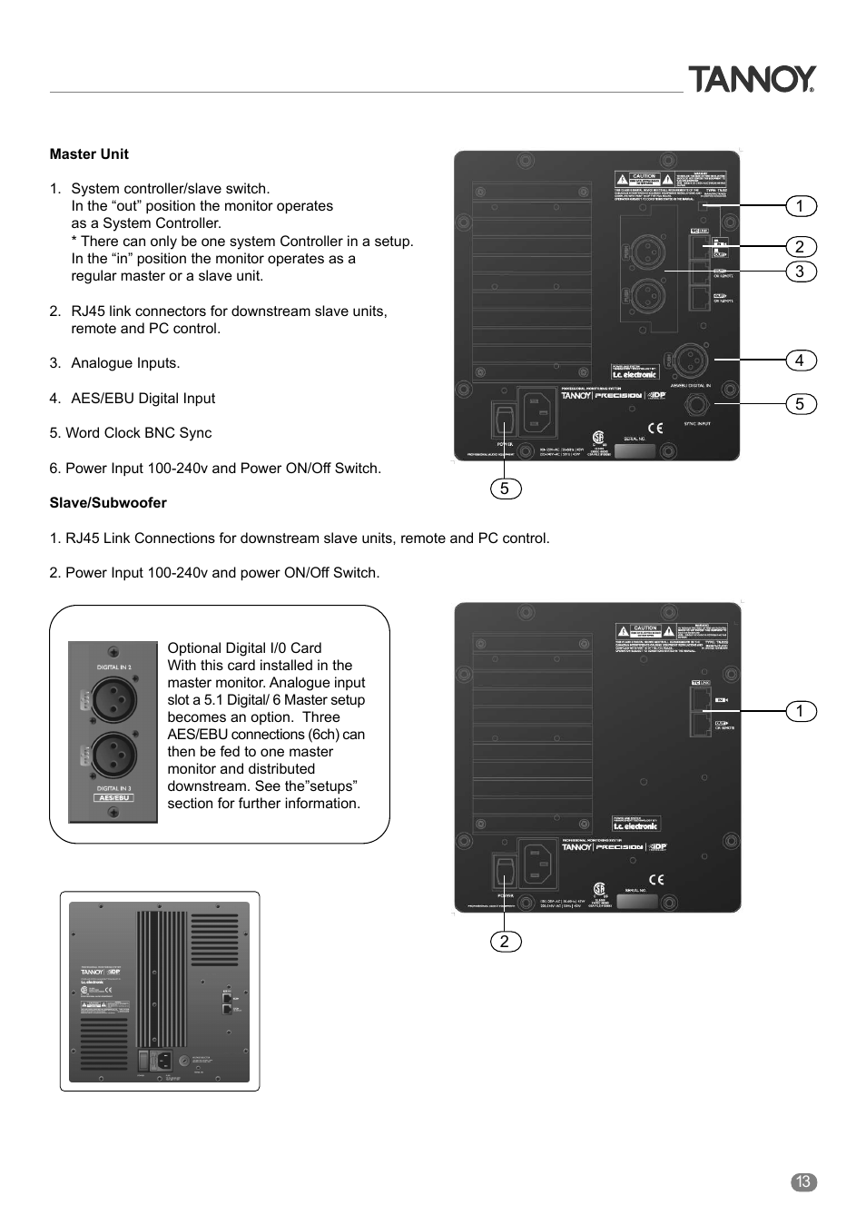 Tannoy ACTIVE STUDIO MONITORS User Manual | Page 13 / 56