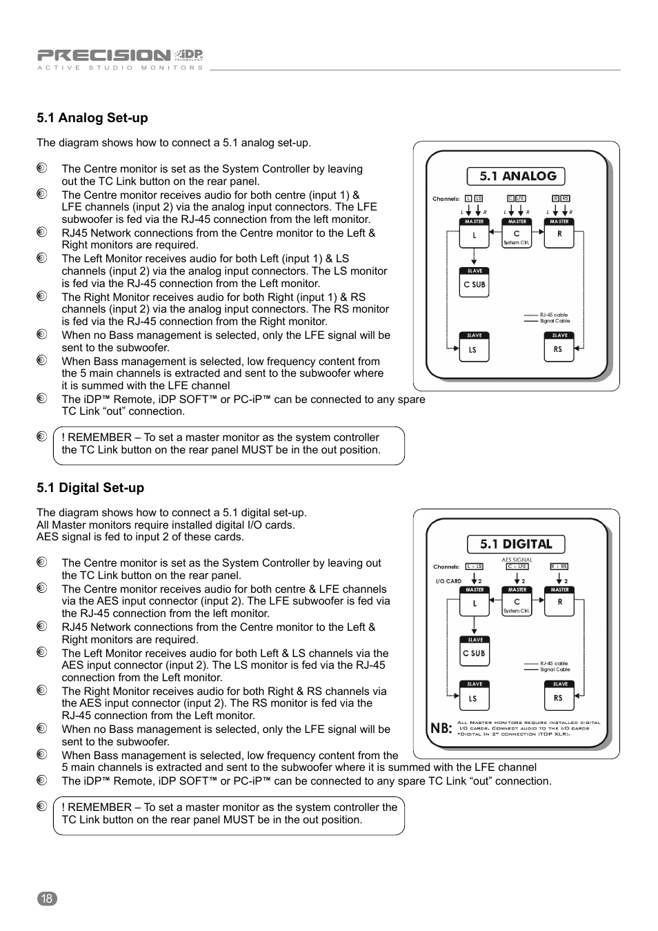 1 analog set-up, 1 digital set-up | Tannoy ACTIVE STUDIO MONITORS User Manual | Page 18 / 56
