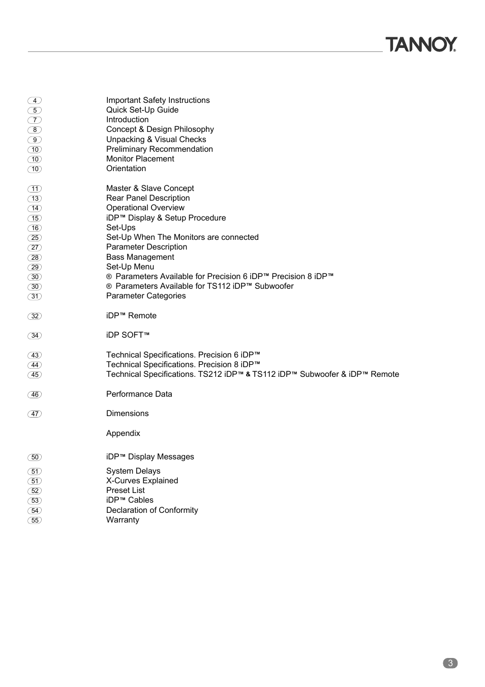 Tannoy ACTIVE STUDIO MONITORS User Manual | Page 3 / 56