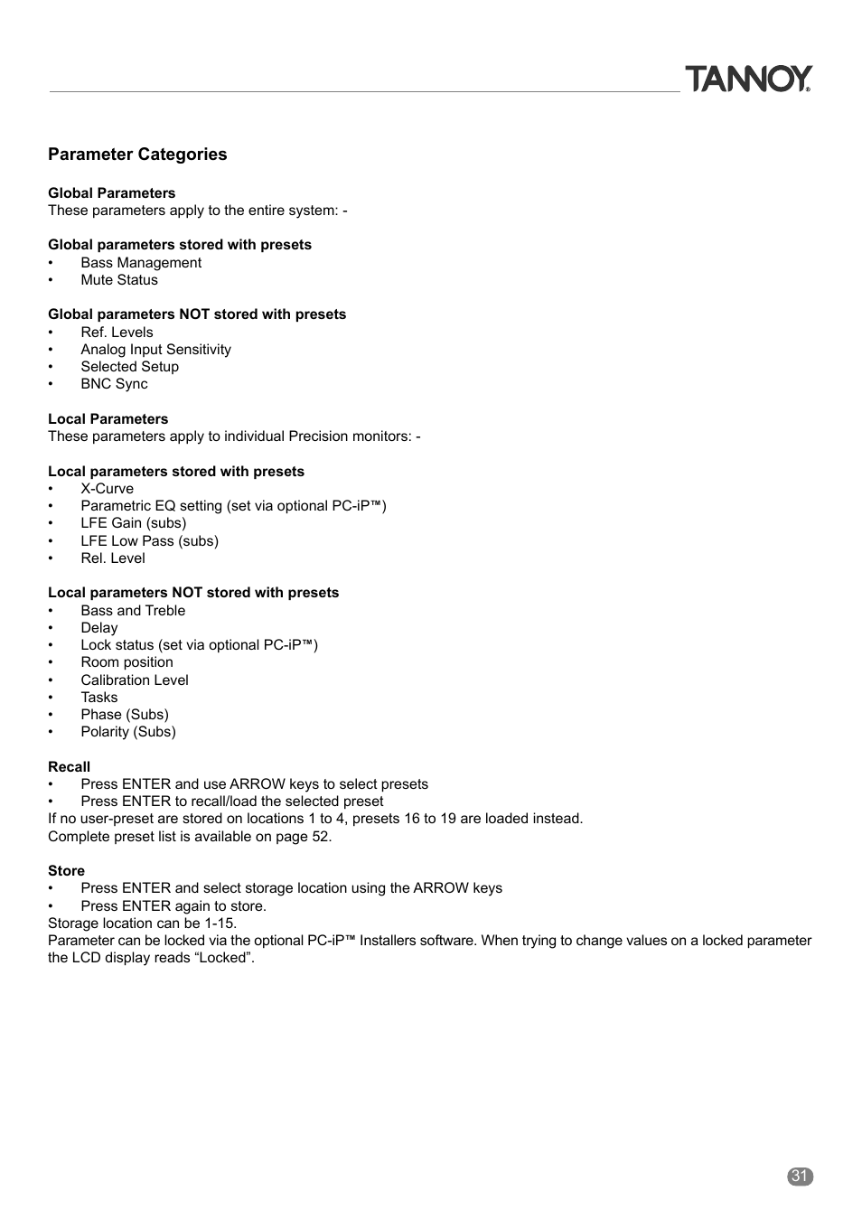Tannoy ACTIVE STUDIO MONITORS User Manual | Page 31 / 56