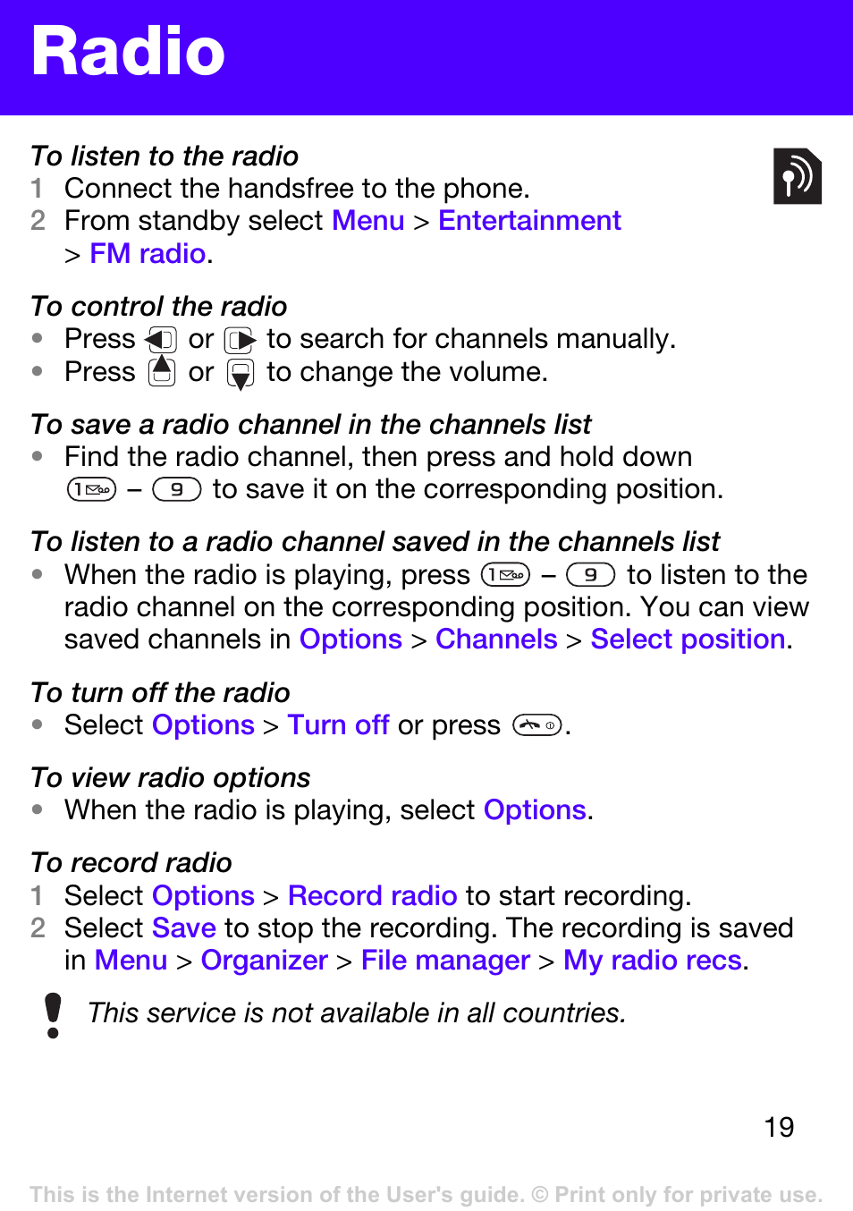 Radio | Tannoy T303 User Manual | Page 19 / 42