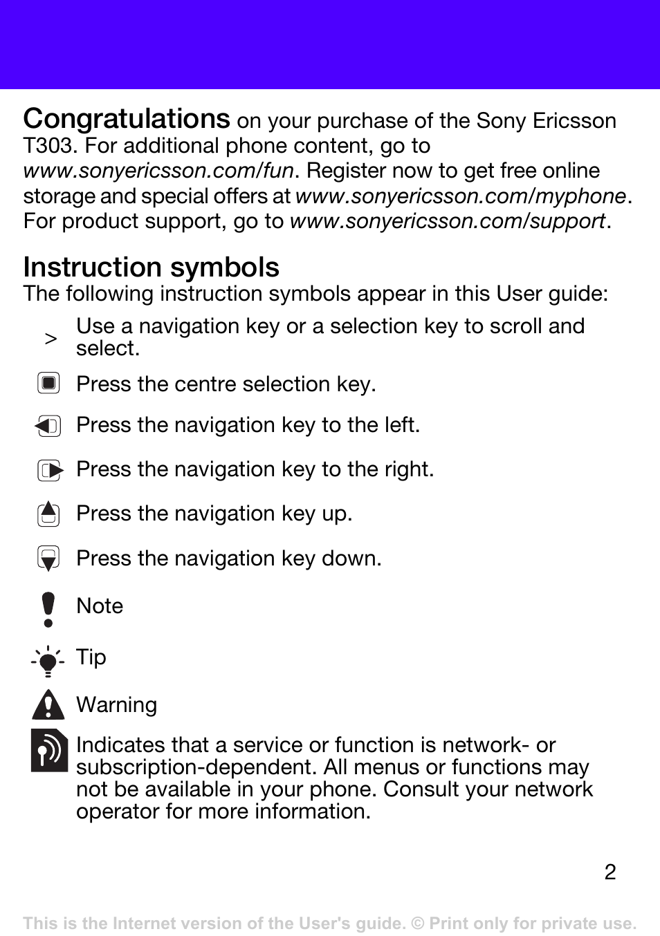 Instruction symbols | Tannoy T303 User Manual | Page 2 / 42