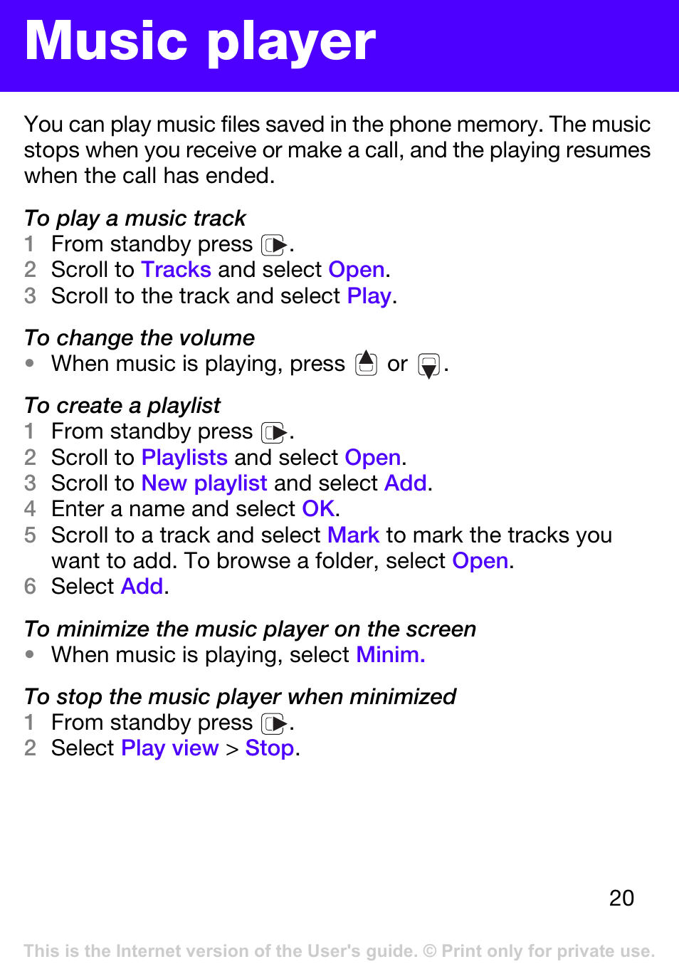 Music player | Tannoy T303 User Manual | Page 20 / 42