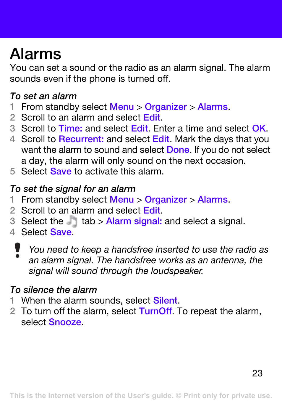 Alarms | Tannoy T303 User Manual | Page 23 / 42