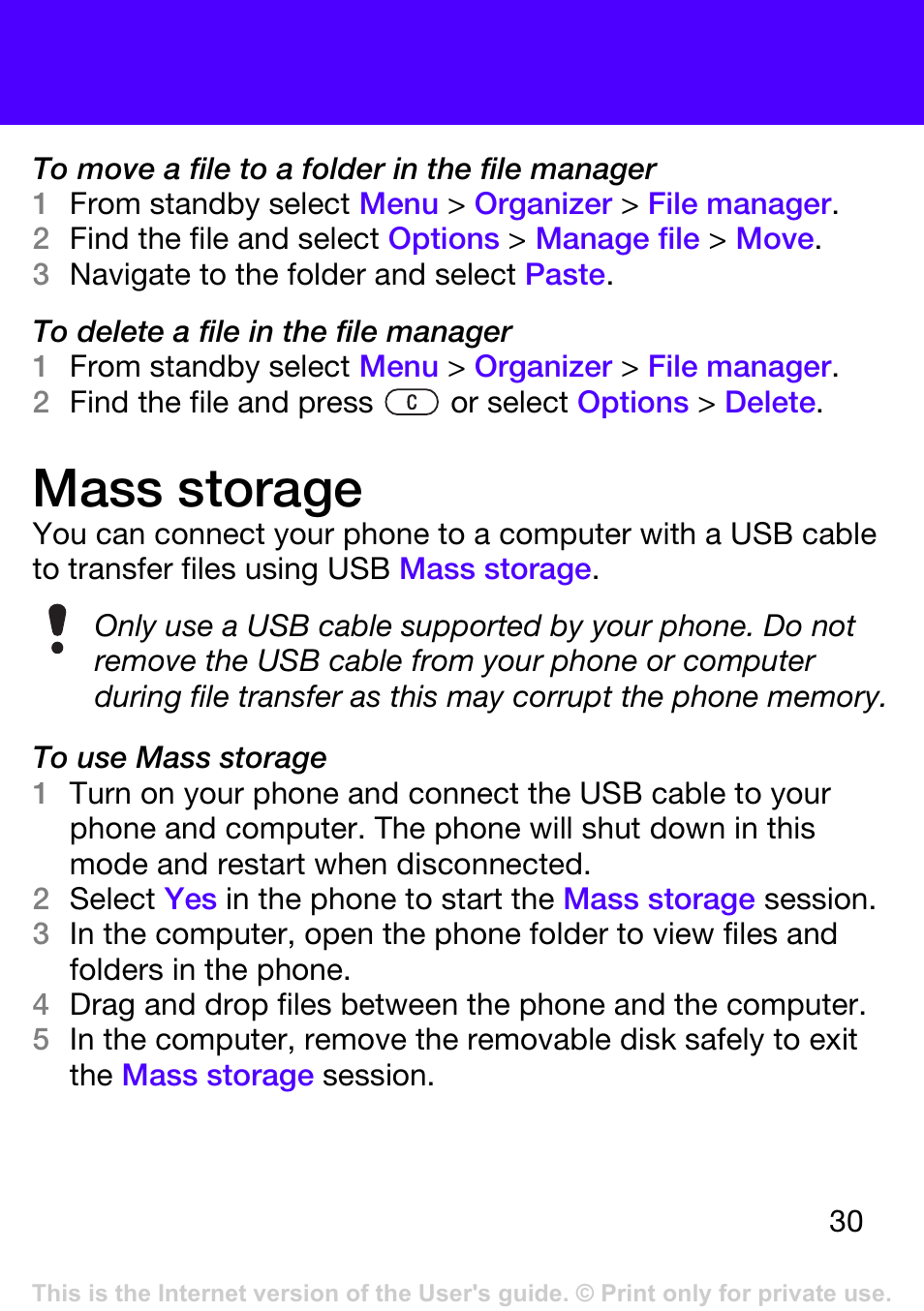 Mass storage | Tannoy T303 User Manual | Page 30 / 42