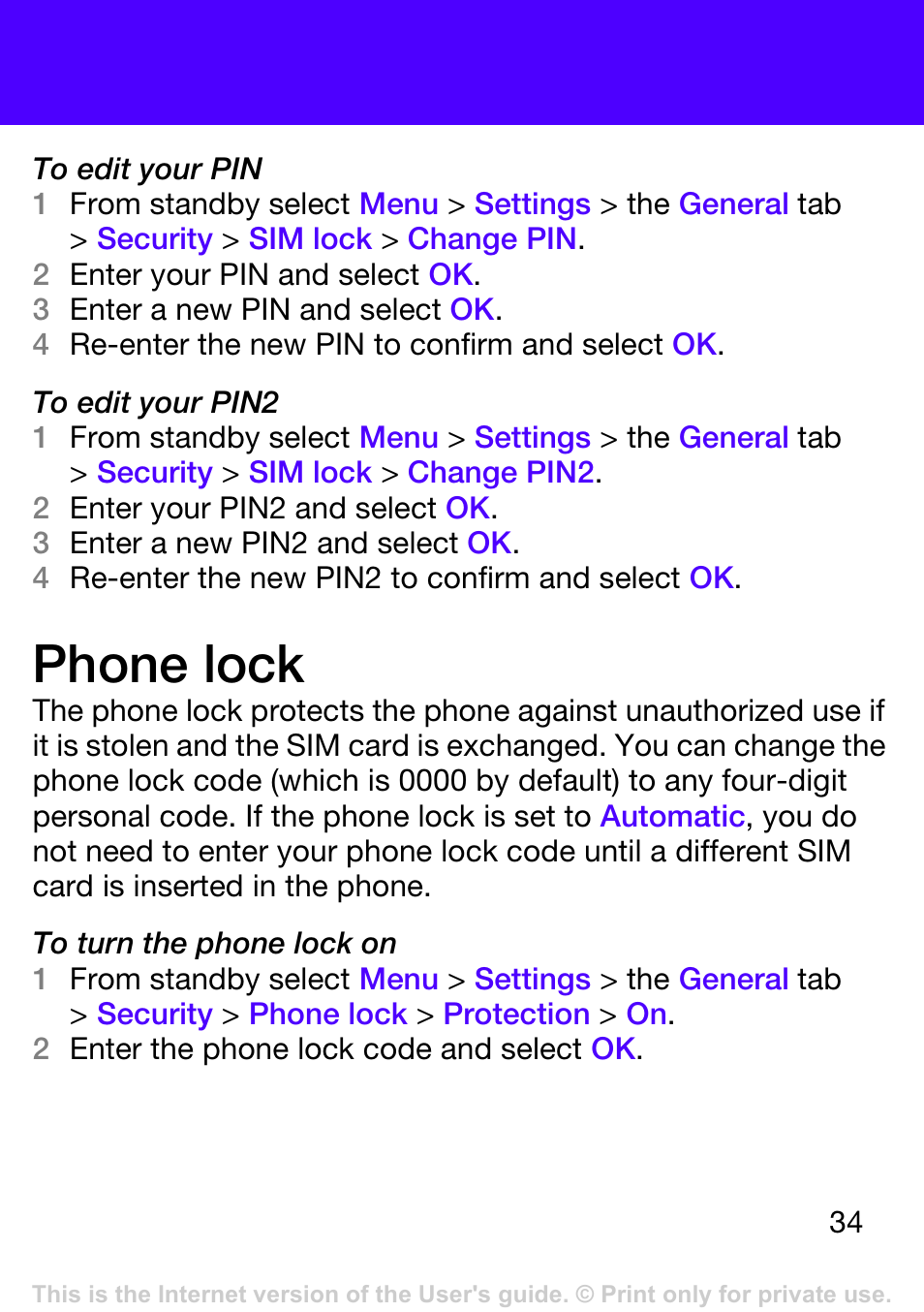 Phone lock | Tannoy T303 User Manual | Page 34 / 42