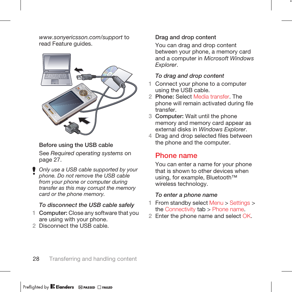 Phone name | Tannoy WALKMAN W715 User Manual | Page 28 / 88