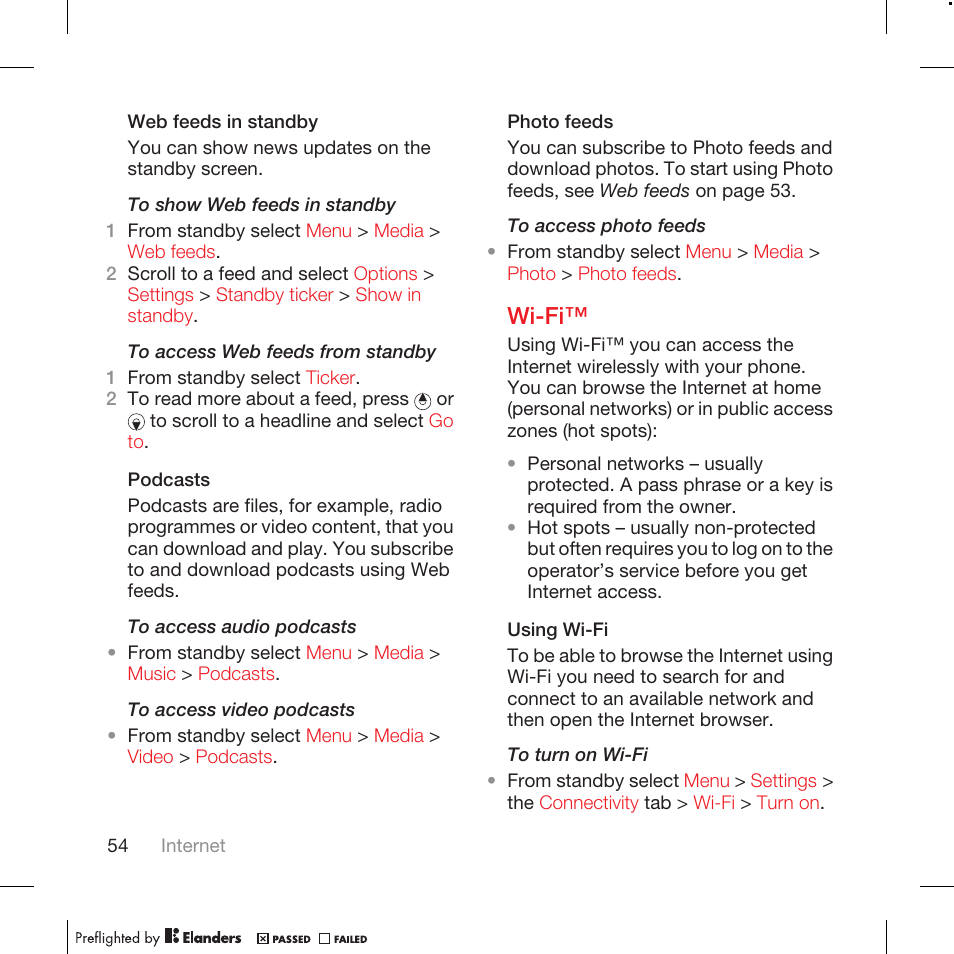 Wi-fi | Tannoy WALKMAN W715 User Manual | Page 54 / 88