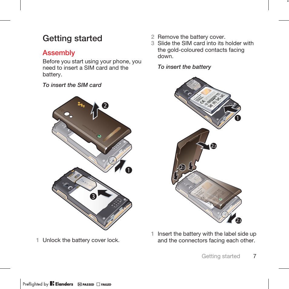 Getting started, Assembly | Tannoy WALKMAN W715 User Manual | Page 7 / 88
