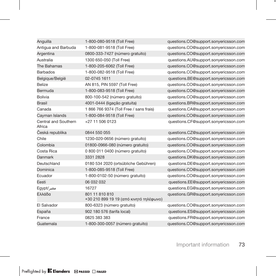 Important information 73 | Tannoy WALKMAN W715 User Manual | Page 73 / 88