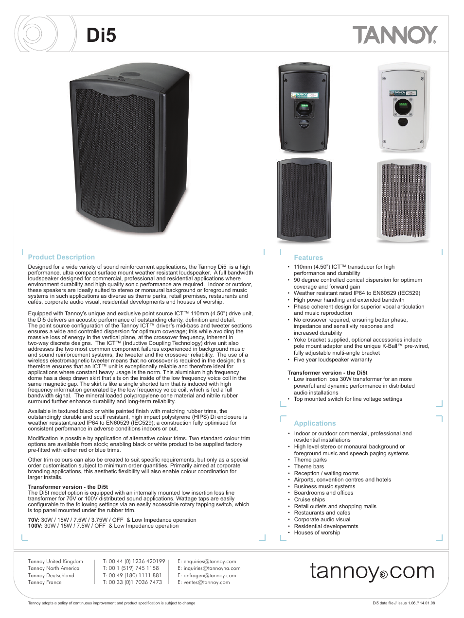 Tannoy Di5 User Manual | 12 pages