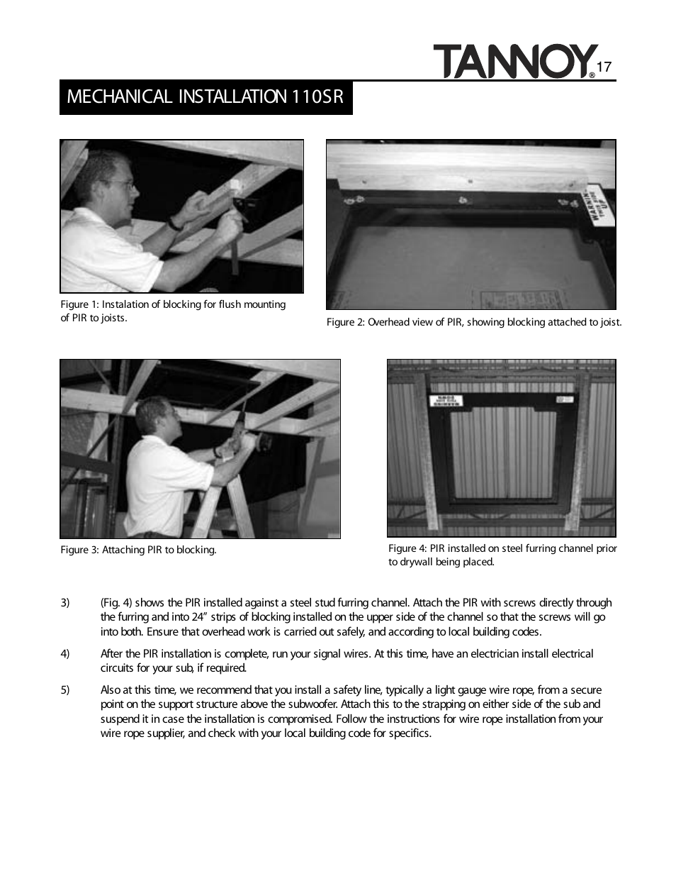 Mechanical installation 110sr | Tannoy SUBWOOFERS User Manual | Page 17 / 28