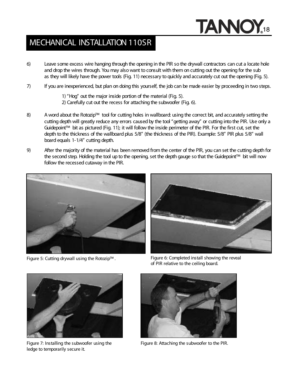 Mechanical installation 110sr | Tannoy SUBWOOFERS User Manual | Page 18 / 28