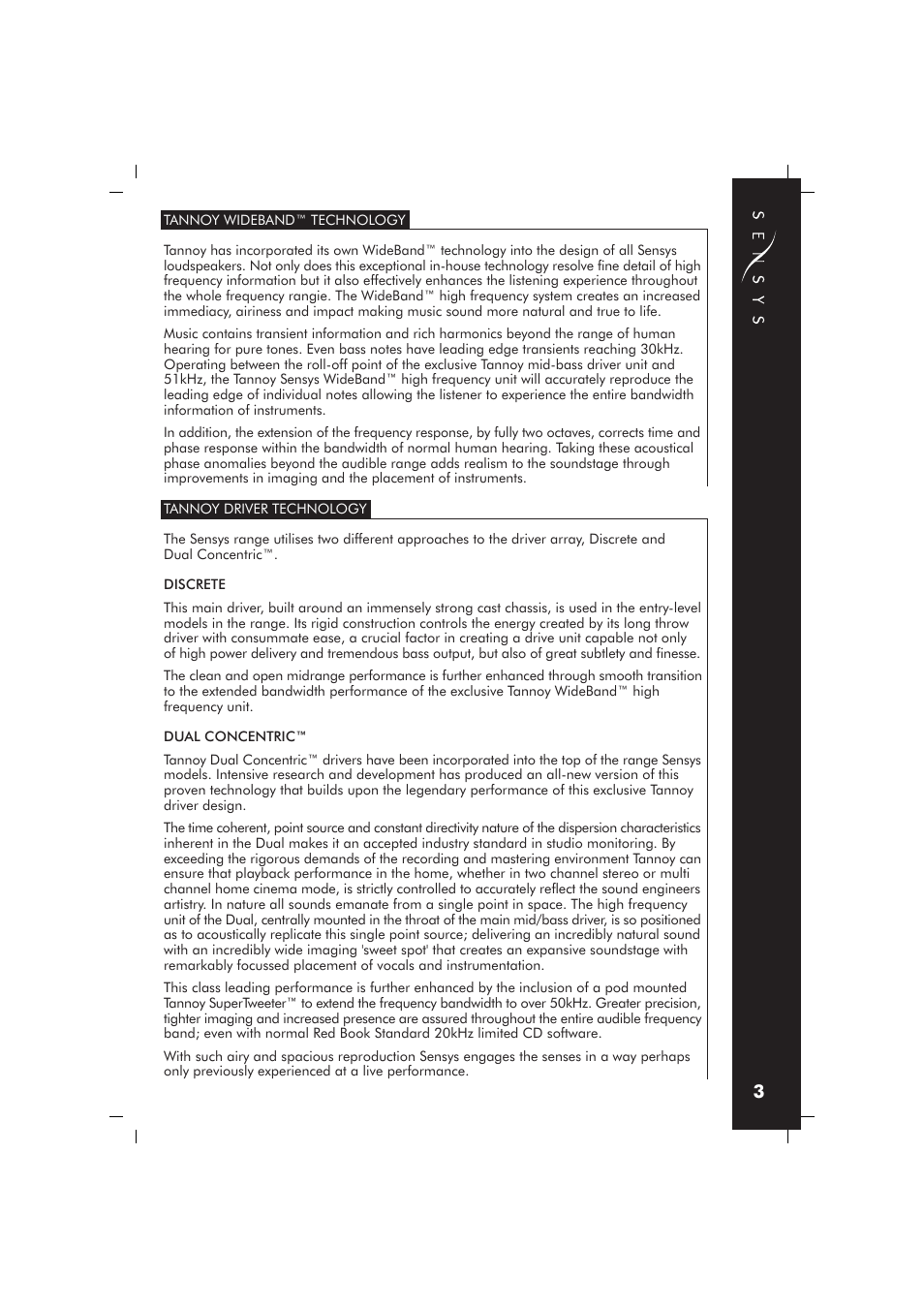 Tannoy Sensys R User Manual | Page 3 / 16