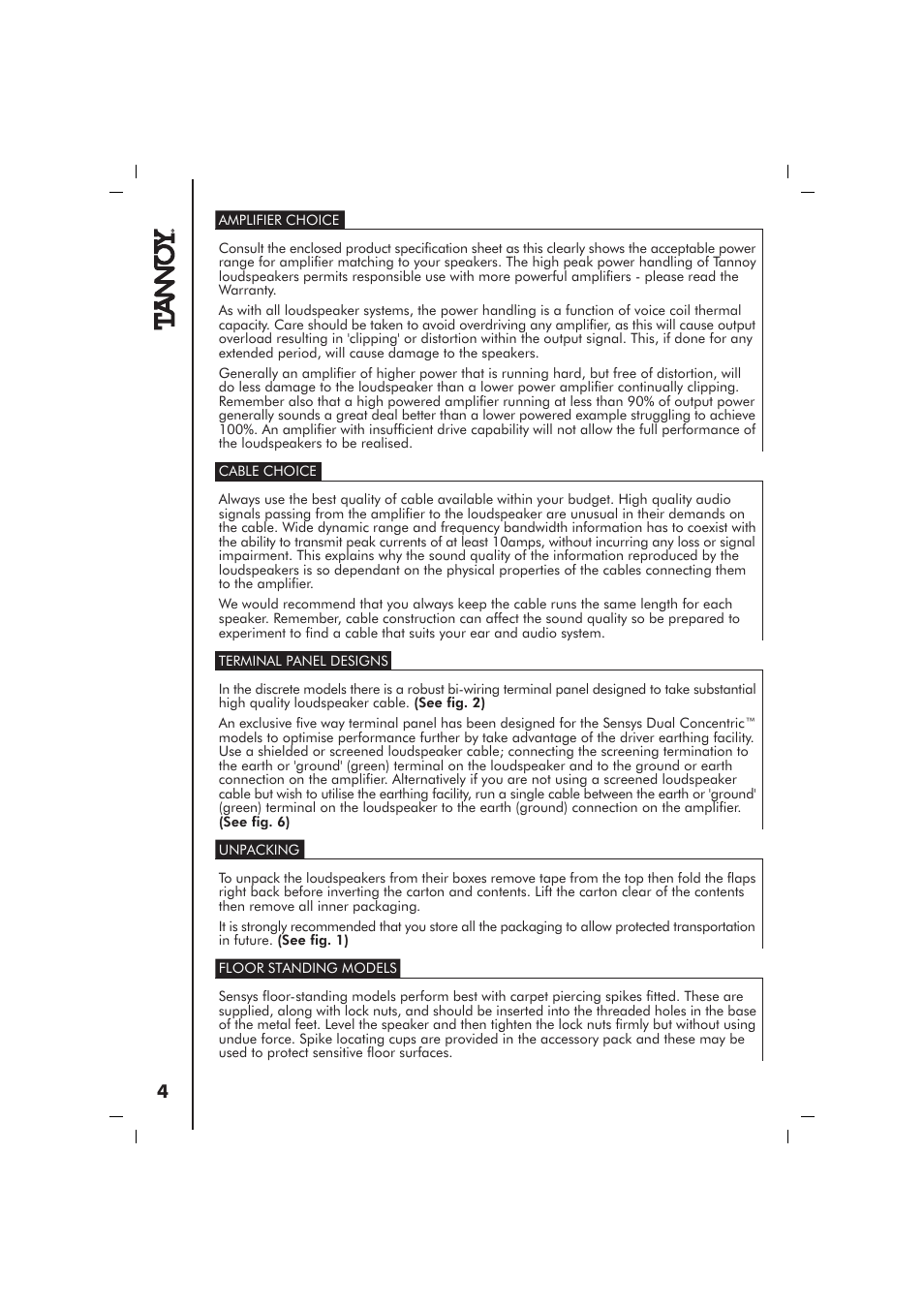 Tannoy Sensys R User Manual | Page 4 / 16