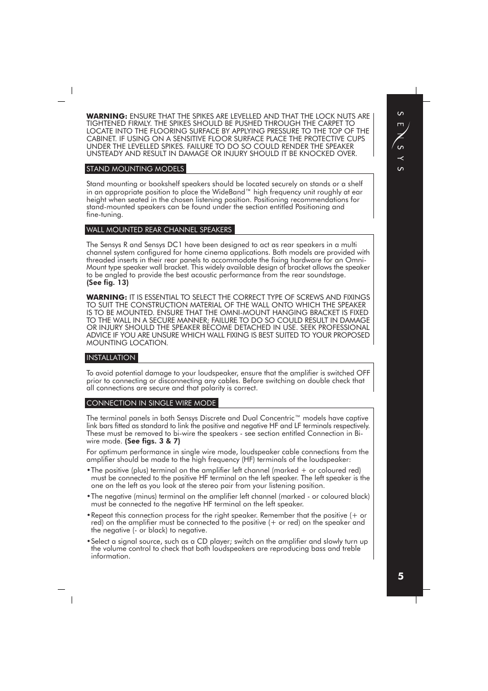 Tannoy Sensys R User Manual | Page 5 / 16