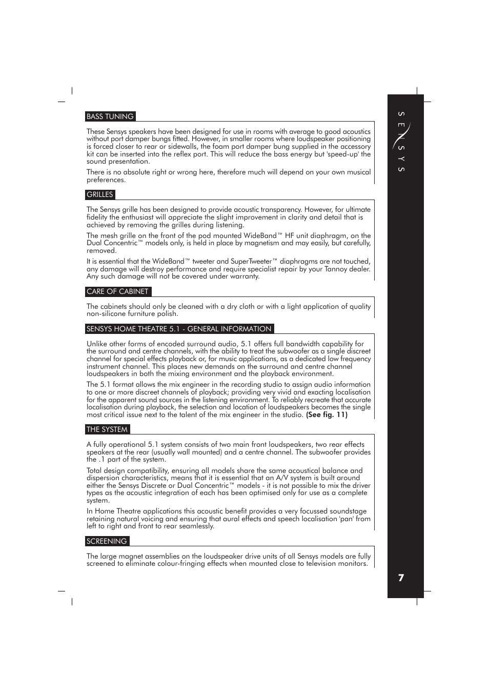 Tannoy Sensys R User Manual | Page 7 / 16