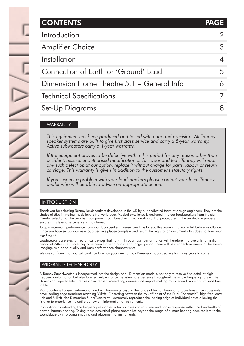Tannoy Stereo amplifier Dimension User Manual | Page 2 / 10