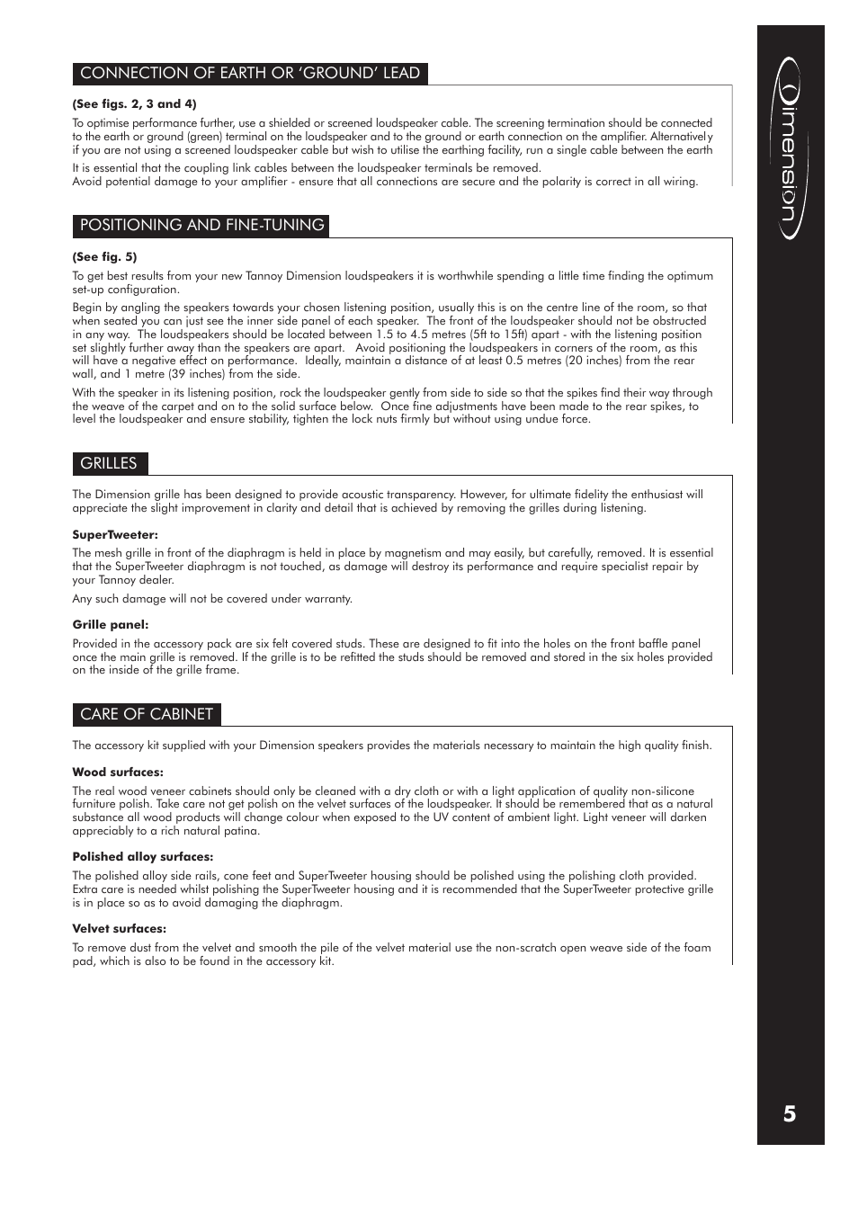 Tannoy Stereo amplifier Dimension User Manual | Page 5 / 10