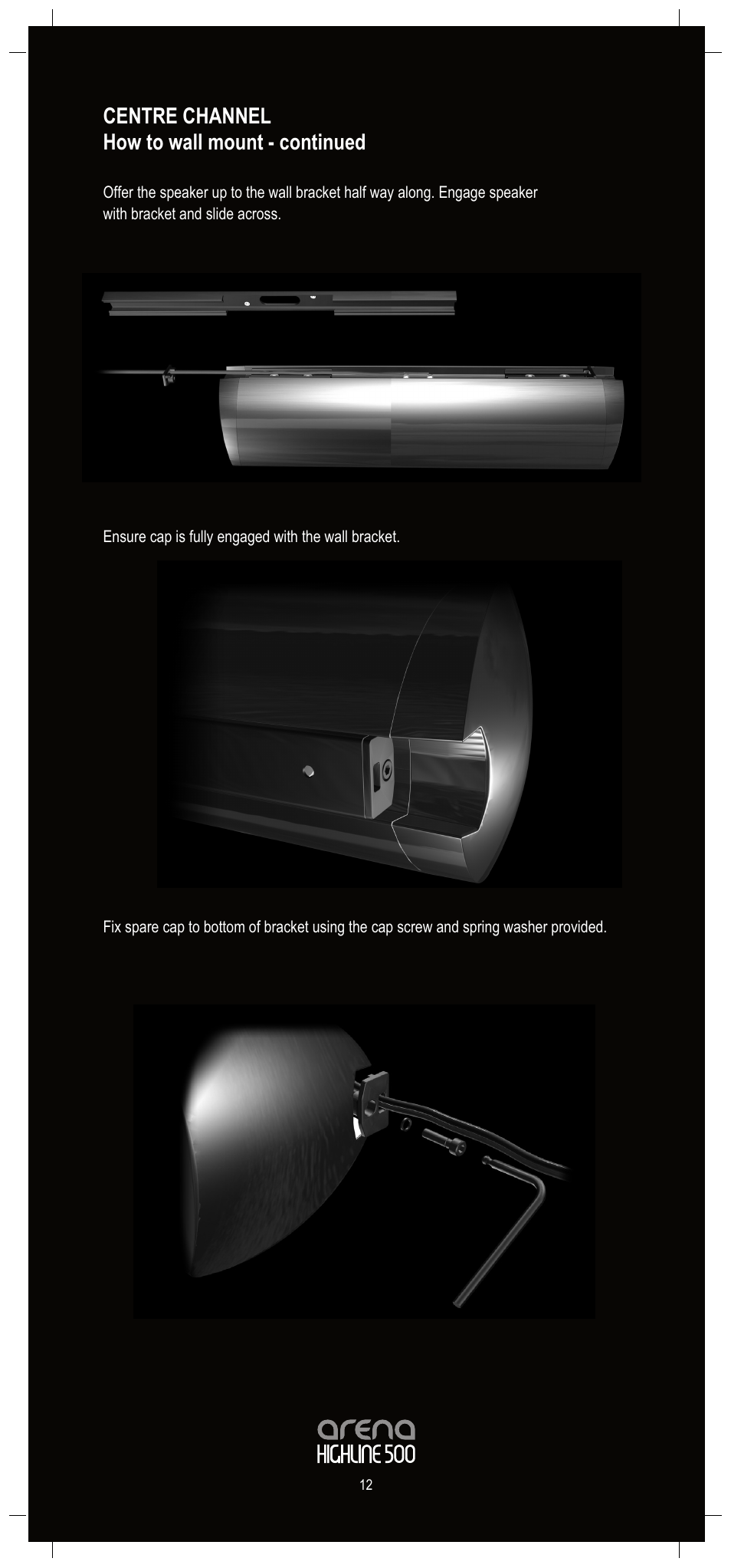 Centre channel how to wall mount - continued | Tannoy Arena Highline 500 User Manual | Page 12 / 20
