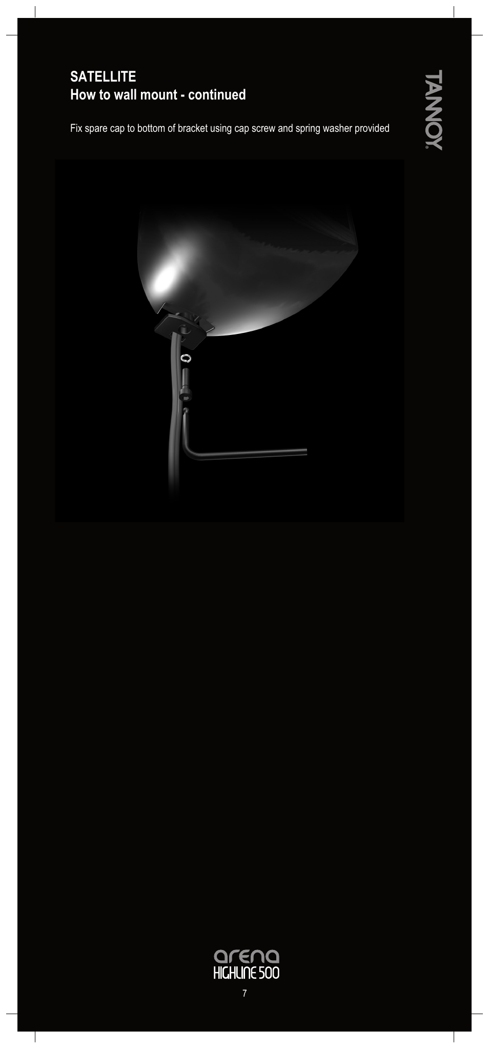 Satellite how to wall mount - continued | Tannoy Arena Highline 500 User Manual | Page 7 / 20