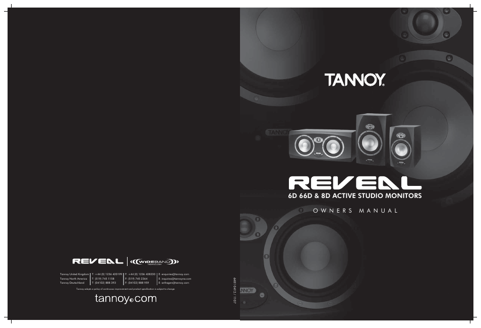 Tannoy 6D 66D & 8D User Manual | 12 pages
