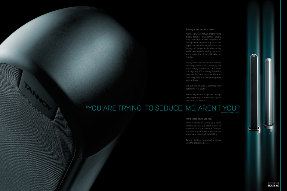 You are trying to seduce me, aren’t you | Tannoy Arena HighLine 300 User Manual | Page 2 / 8